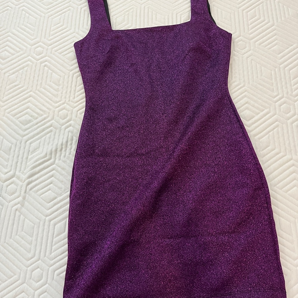 Purple sparkly mini dress